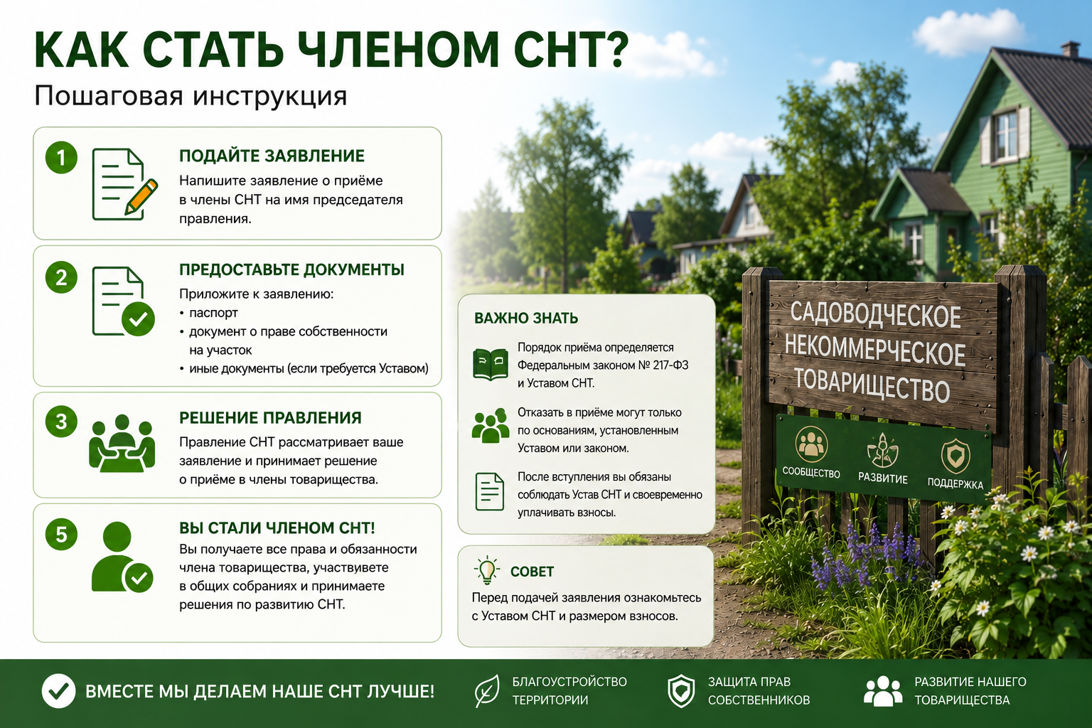 Какие документы подать для вступления в СНТ
